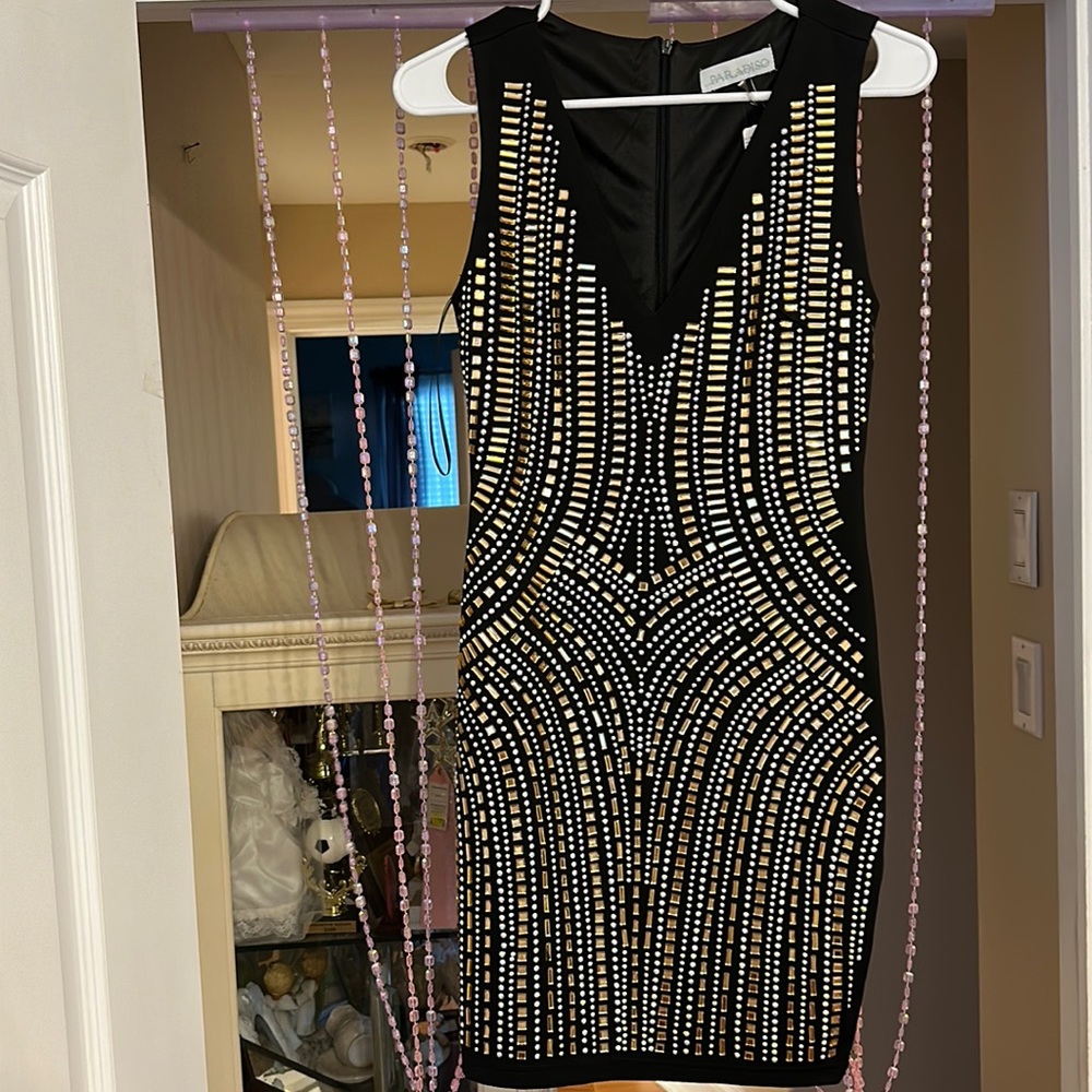 Embellished Gold and Silver Dress New with Tags